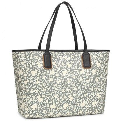 Bolso Capazo Tous Grande Kaos Mini Beige Y Negro Con Neceser