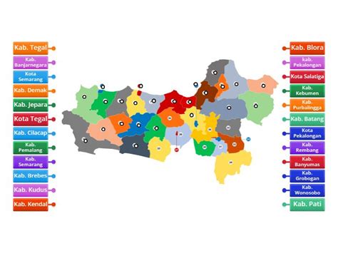 Peta Kabupaten Kota Provinsi Jawa Tengah Labelled Diagram