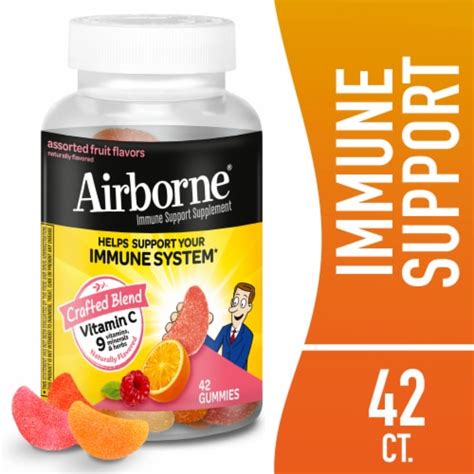 Airborne Vitamin C E Zinc And Immune Support Supplement Assorted Fruit