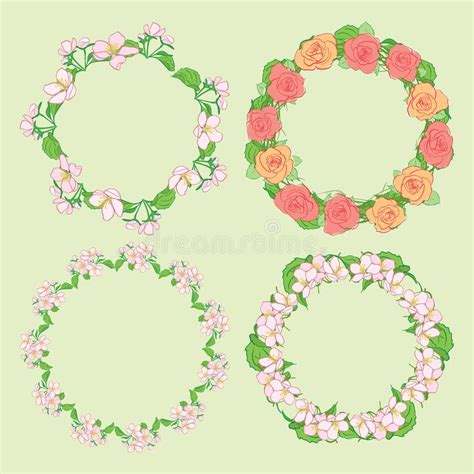 Floral Roses Color Frames Stock Illustrations 261 Floral Roses Color