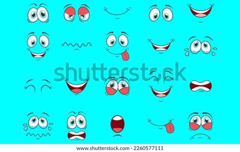 Face Expression Isolated Vector Icons Funny Stock Vector Royalty Free