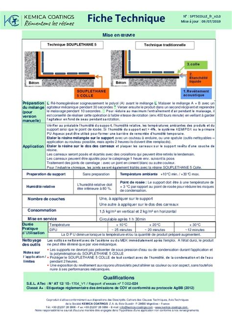 Brochure Fiche Technique Souplethane Colle Kemica Coatings