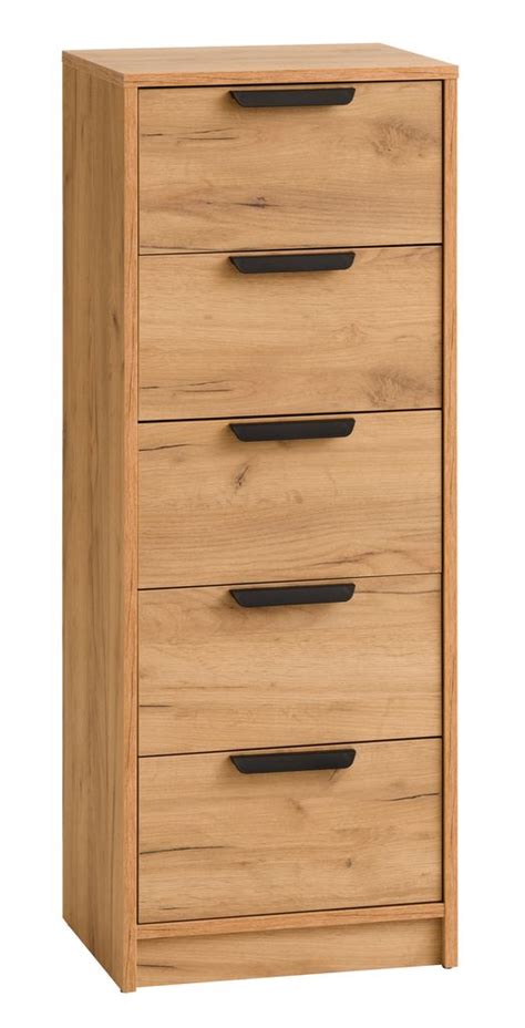 Buy Drawer Chest Jenslev Slim Oak Online From Jysk Kuwait