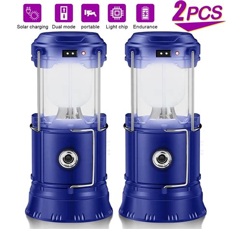 Pack Solar Usb Rechargeable Brightest Cob Led Camping Lantern With