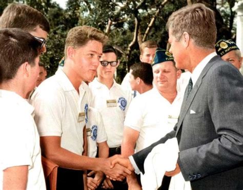 Jfk And Bill Clinton Greeting At The White House In 1963 [650 X 510] R Historyporn