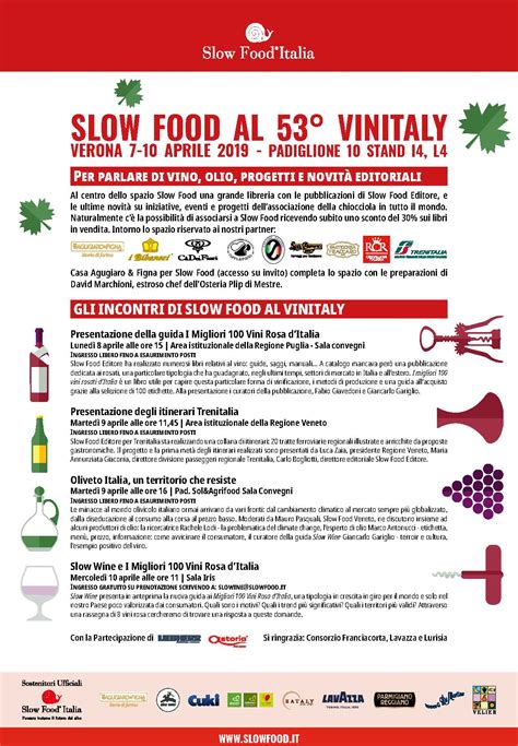 Slow Food Al Vinitaly Per Parlare Di Vino Olio Progetti E Novit