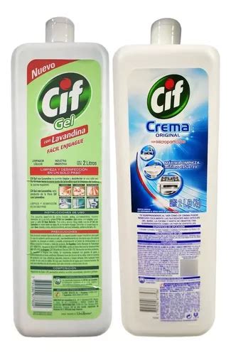 Cif Crema X 2 Lts 3 Kg Cif Gel Con Lavandina X 2 Lts