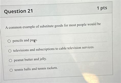 Solved Question 211 PtsA Common Example Of Substitute Goods Chegg