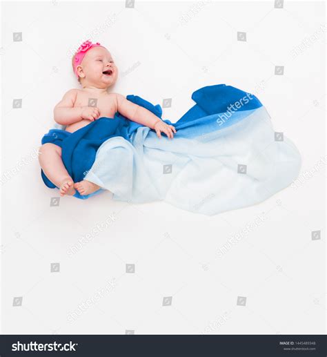 Top View Cute Infant Laughing Baby Stock Photo 1445489348 Shutterstock