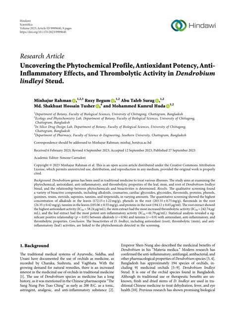 Pdf Uncovering The Phytochemical Profile Antioxidant Potency Anti