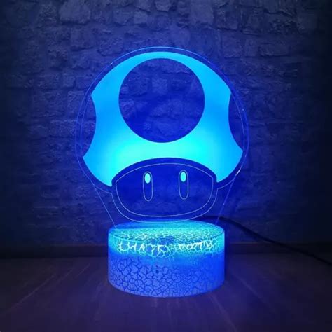 Lampara Led Acrílico Champiñón De Super Mario Bros Hongo en venta en