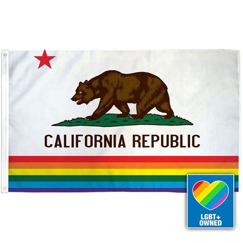 California Rainbow Flag 3' X 5' Pride Flag California | Etsy