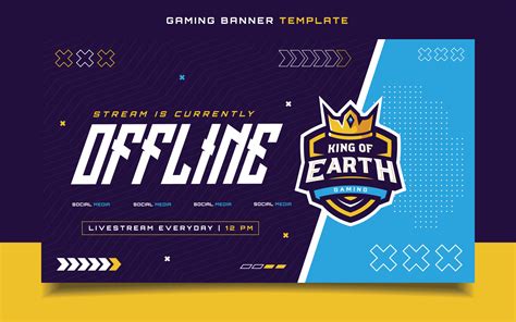 Stream Offline Gaming Banner Template with Logo for Social Media Flyer ...