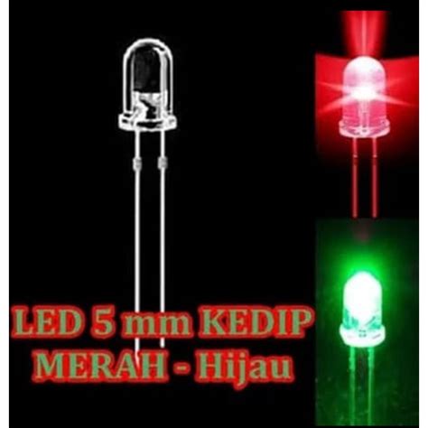 Jual Harga Pcs Led Mm Warna Kedip Merah Biru Merah Hijau W