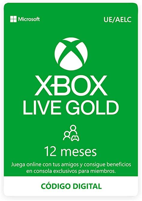 Microsoft Suscripción Xbox Live Gold 12 Meses Xbox Live Código de