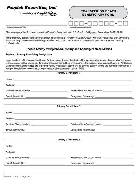 Fillable Online Blank Tod Form Fax Email Print Pdffiller