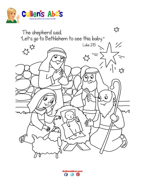 Shepherds Visit Jesus Coloring Pages Coloring Pages