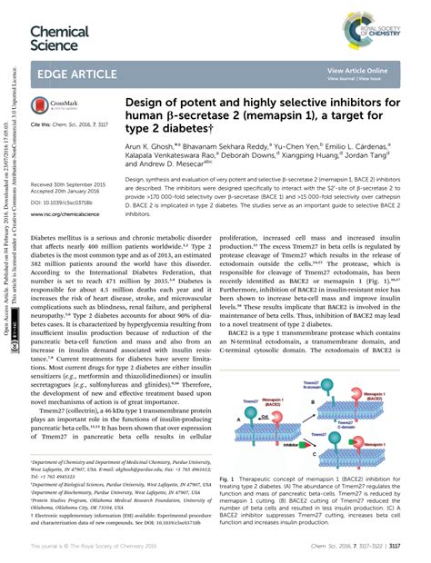 Pdf Design Of Potent And Highly Selective Inhibitors For Human β