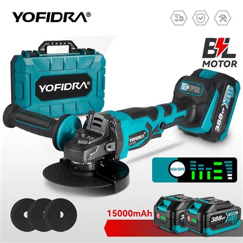 Yofidra Mm Brushless Angle Grinder Gears Cordless Grinding Machine