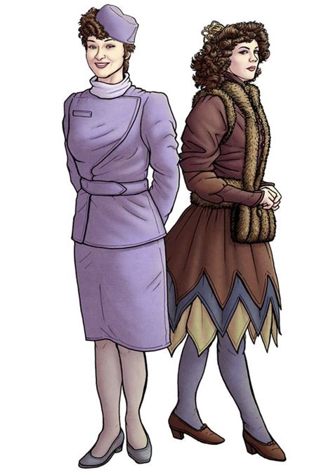 Tegan And Nyssa Costumes From Logopolis Artwork By Paul Haney