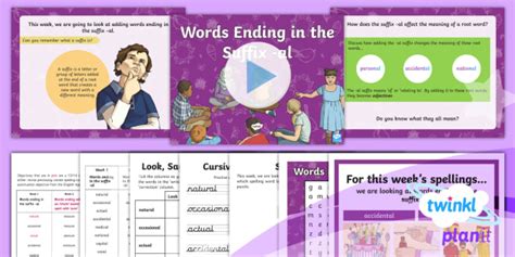 Planit Spelling Year Term B W Words Ending In The Suffix Al Spelling