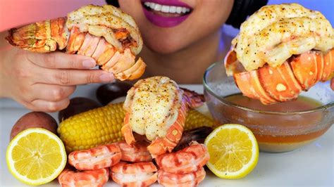 Asmr Seafood Boil Mukbang Lobster Tiger Shrimp Cajun Garlic Butter