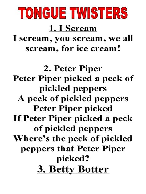 Tongue Twisters: 20 Rhyming Riddles and Nonsensical Phrases | PDF