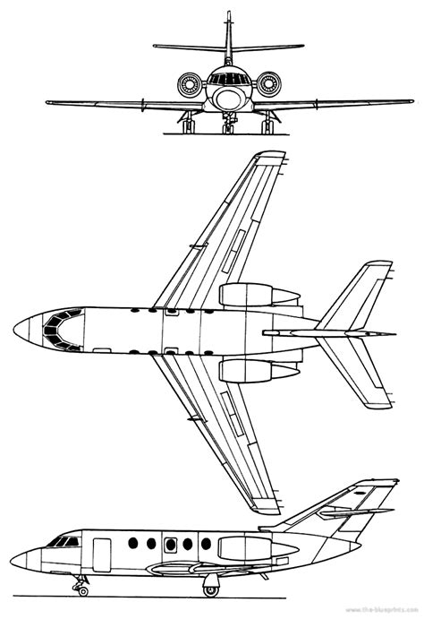 Dassault Falcon 20 Blueprints Free Outlines