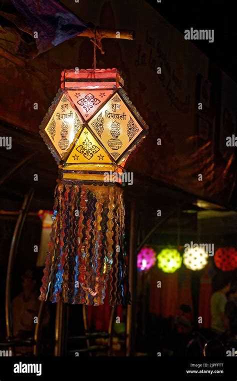 Colorful traditional Lanterns in Various Shapes Akash kandil (Diwali ...