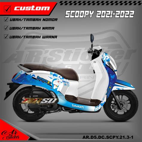 Decal Sticker Scoopy Full Body Dekal Stiker Motor