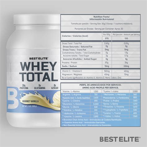 Whey Total Libras Gourmet Vainilla Best Elite