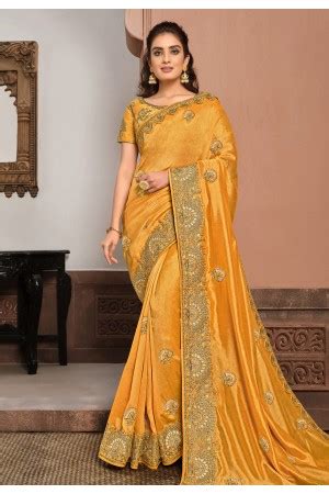 Peach Silk Georgette Festival Wear Saree