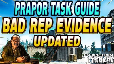 Bad Rep Evidence UPDATED Prapor Task Guide Escape From Tarkov YouTube