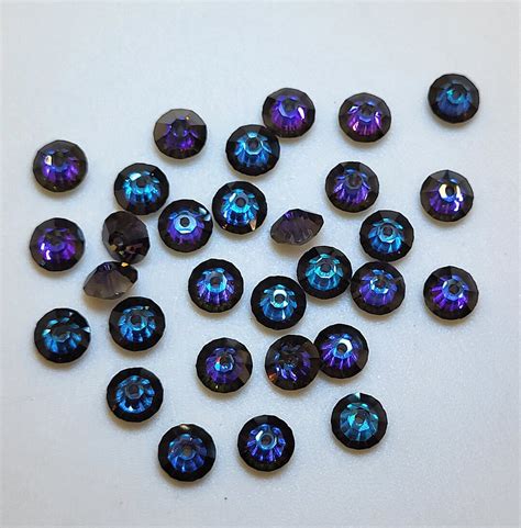 24pc Swarovski Crystal Heliotrope 5mm Flat Bicone Rondelle 5305 Beads