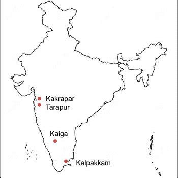 Location of NPP at Kalpakkam Kakrapar, Kaiga and Tarapur, India ...