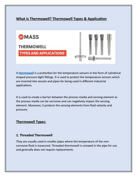 Thermowell Types, Purpose, Construction, Specifications And, 58% OFF