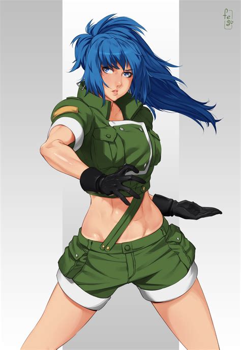 Untitled Leona Heidern King Of Fighters Feguimel Blue Hair Blue Eyes