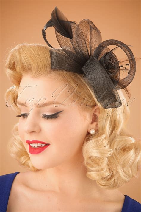 50s Victoria Fascinator In Black