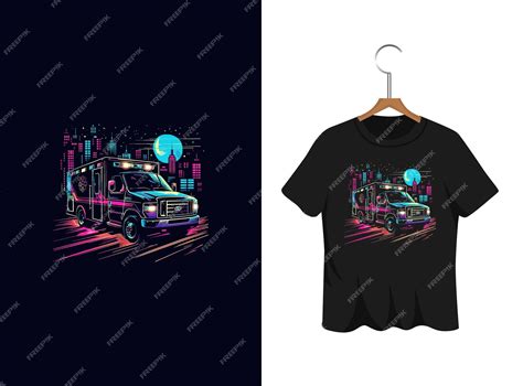 Premium Vector Futuristic Car With City T Shirt Design Template