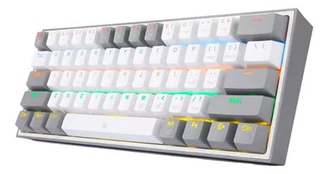 Teclado Gamer Redragon Fizz Rainbow K617r Blanco/gris Inglés | Envío gratis
