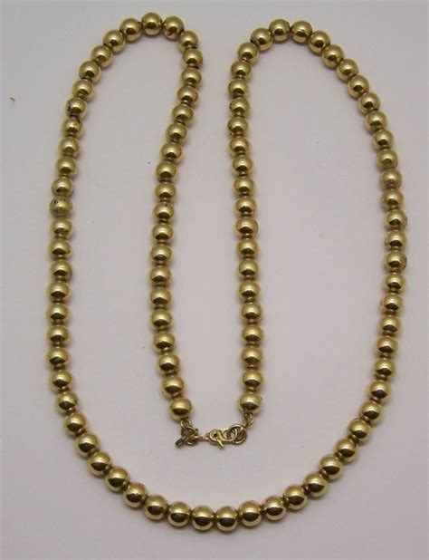 Vintage Monet Gold Tone Bead Necklace Lot 418