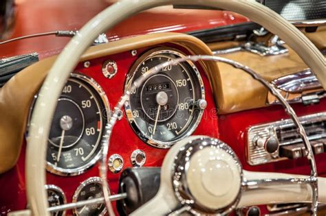 Vintage Classic Car Steering Wheel and Steering Wheel Stock Image ...