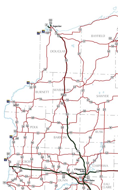 Wisconsin Highways: Trunk Highway Map - Northwest