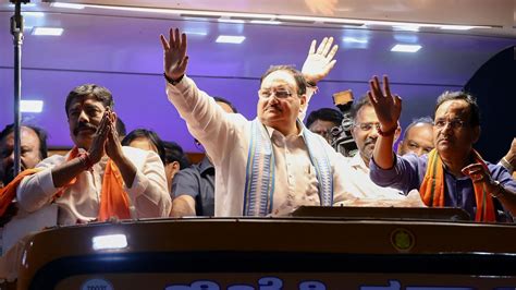 Bjp Steps Up Karnataka Campaign Nadda Holds Roadshow Shah Meets State Leaders Bengaluru