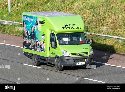 Iveco green van IBOX Xbox Party Bus; Vehicular traffic, transport ...