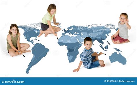 4 kids painting stock image. Image of states, planet, africa - 2950005