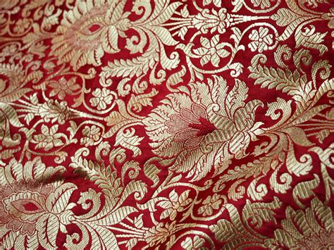 Brocade Fabric Banarasi Brocade Fabric By The Yard Banaras Etsy