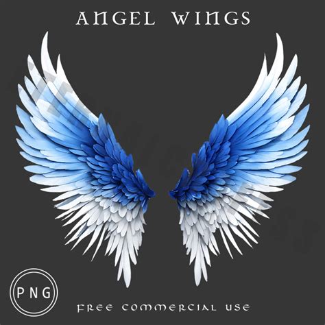 Blue And White Angel Wings Clip Art Angel Wings Memorial Png Image