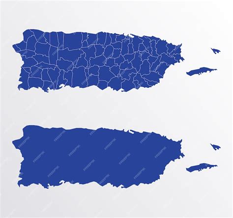 Premium Vector Puerto Rico Map Vector Illustration Blue Color On