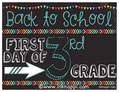 First Day of School Photo Prop Signs... Free Printables! - inkhappi